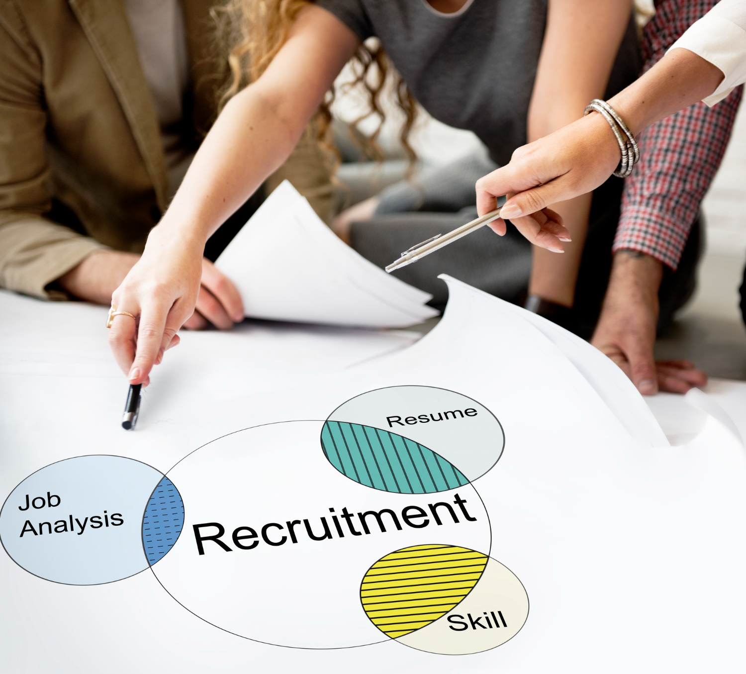People analyzing recruitment data and skills